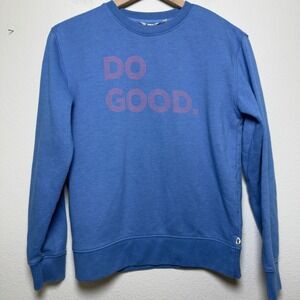 Cotopaxi Women Organic Cotton Sweatshirt Small Blue Do Good Graphic Pullover